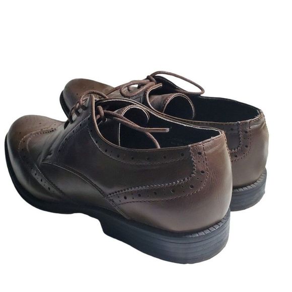 MENS WING TIP OXFORDS 11 ALPINE SWISS ZURICH  BROGUE MEDALLION DRESS SHOES - Picture 4 of 12